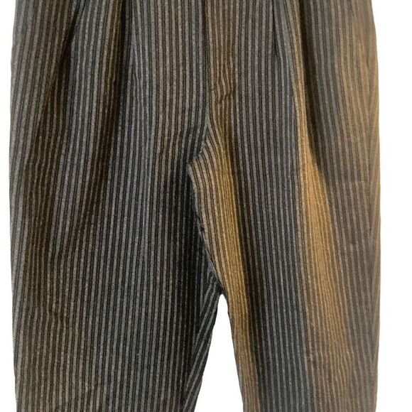 Pre Owned Women’s Just For Petites Pants Casual Sz 12 Black Gray Stripe Classic - Picture 8 of 11